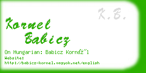 kornel babicz business card